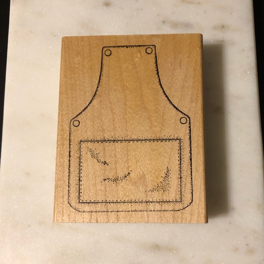 Ann-ticipations Apron Wood Mounted Rubber Stamp
